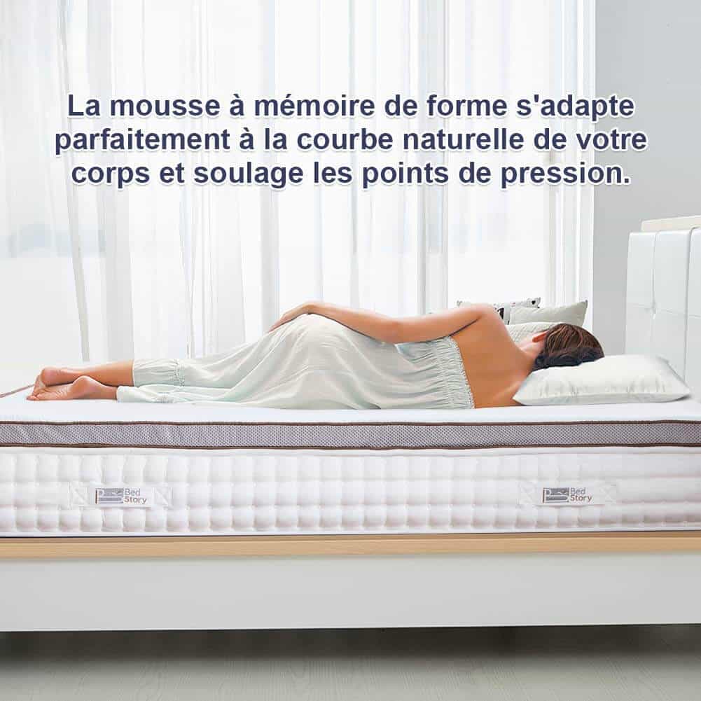 BEDSURE Surmatelas 140x200 Memoire Forme 7cm sur Matelas 2